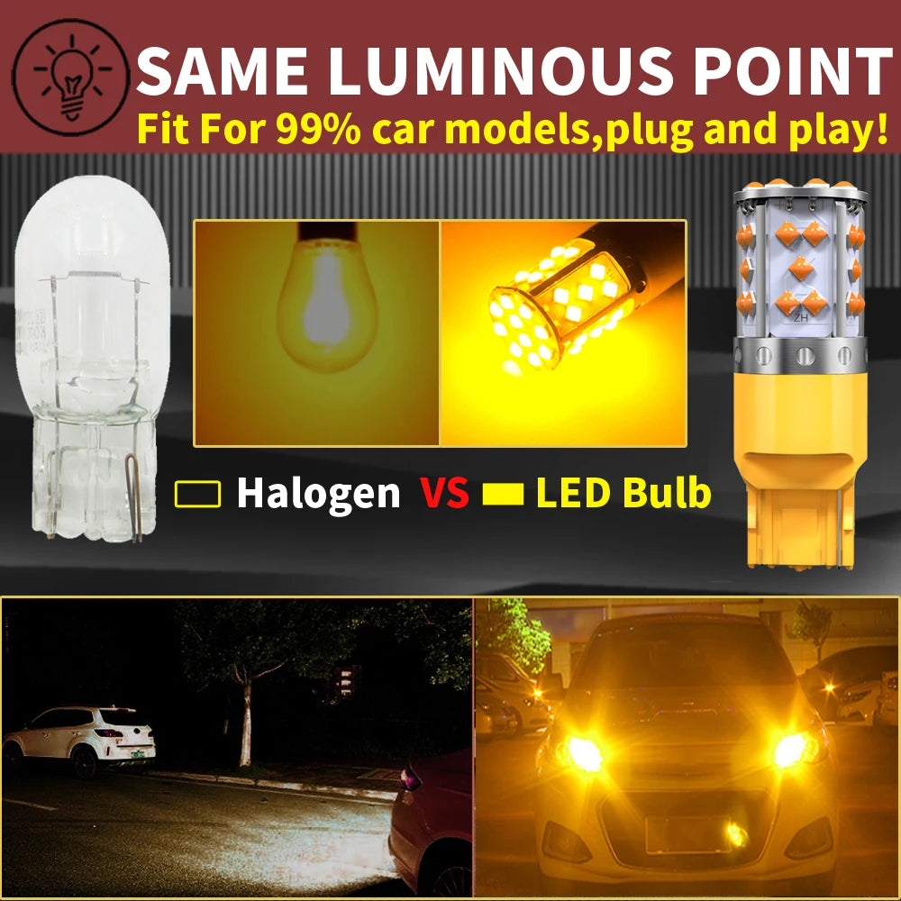 2PCS Super Bright T20 W21W wy21w 7440 7440NA Turn
