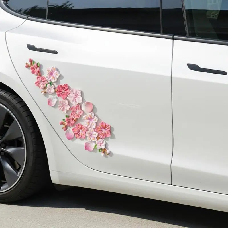 24 32PCS 3D Cherry Blossom Sticker Covers Scratches Rear