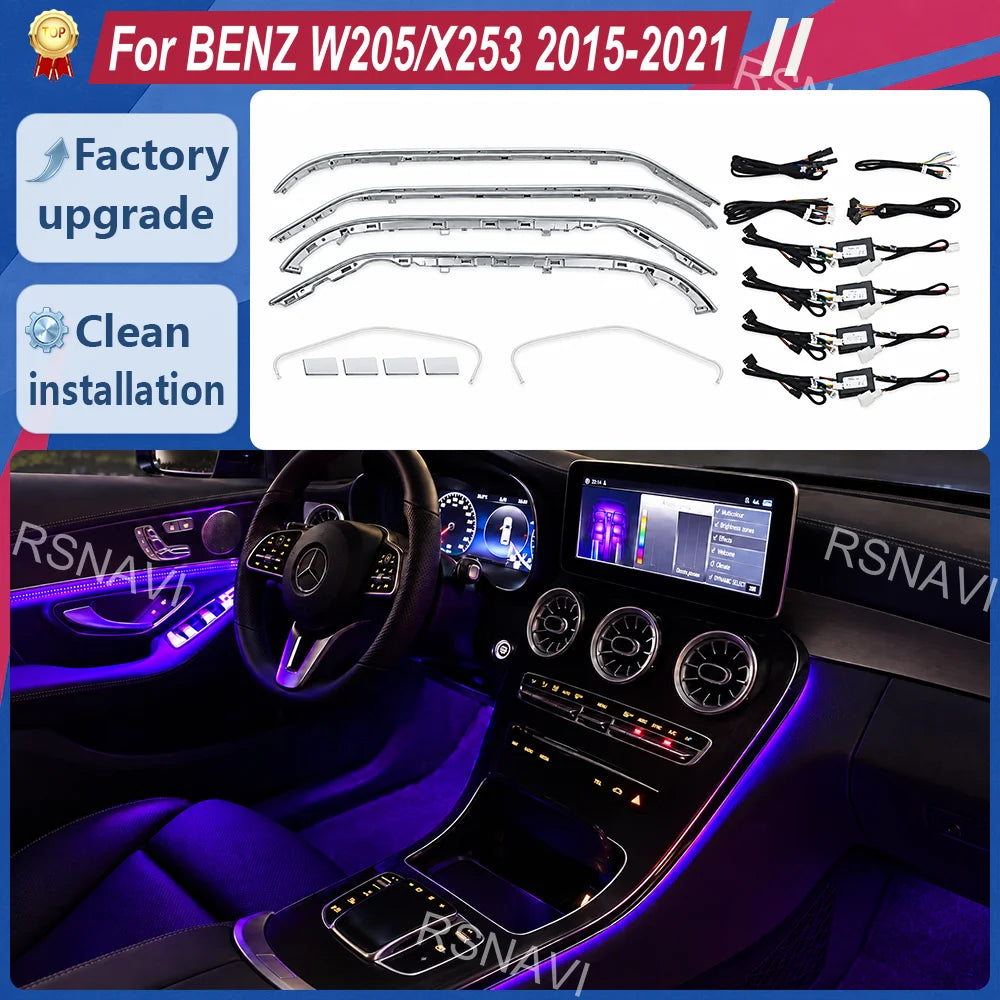 For Mercedes-Benz C-Class W205 Glc X253 64-color Ambient