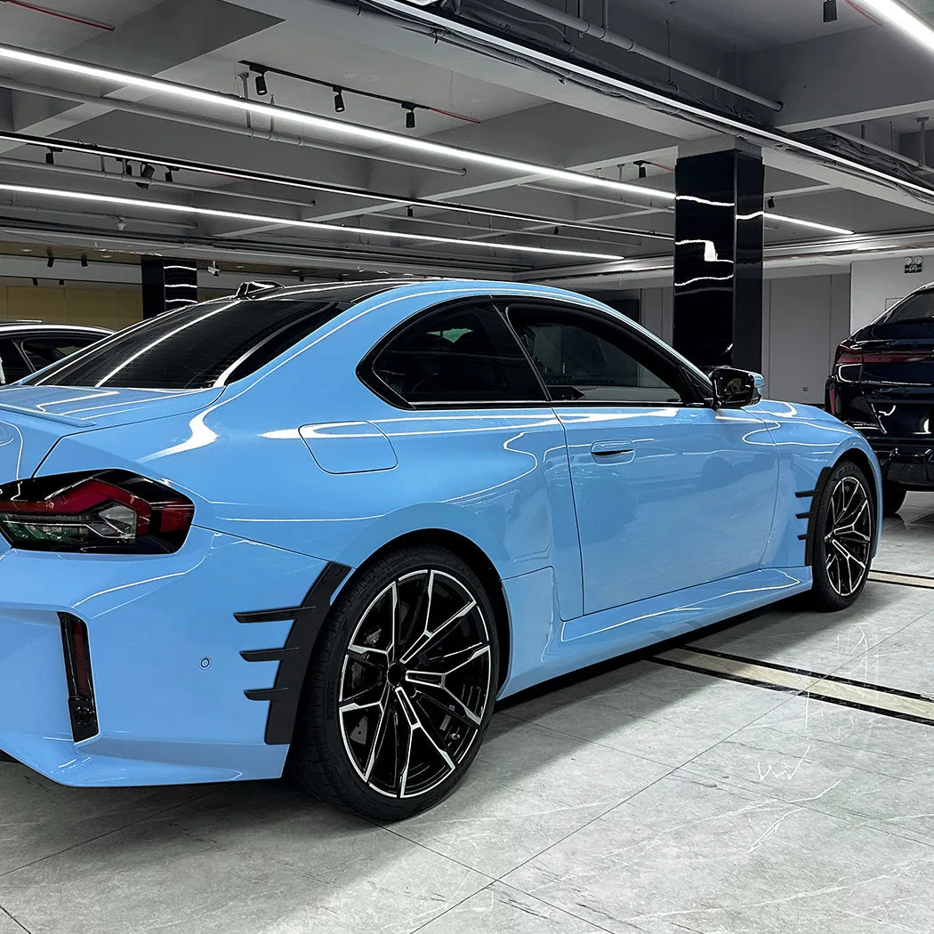 For BMW G42 M2 G87 Double Front Bumper Splitter Side Spoiler