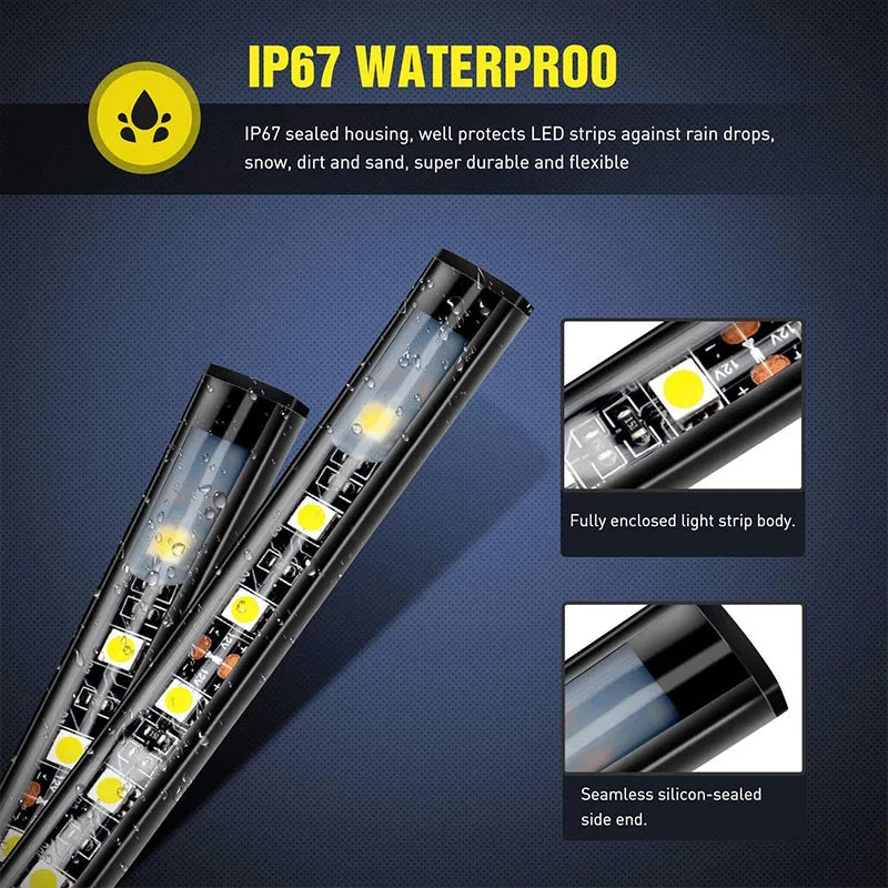 For Pickups 12V Waterproof Strip Truck Cargo Bed Bar Kit Switch