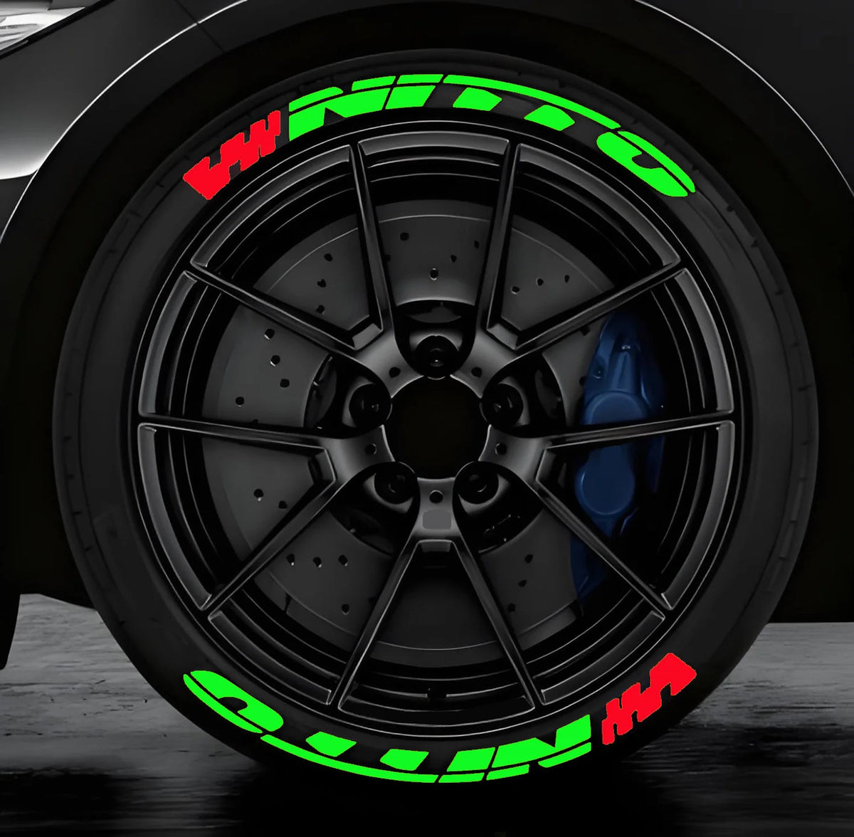 For 4 Tires 8PCS Lot Wheels Stickers Tuning 3D Permanent Pvc