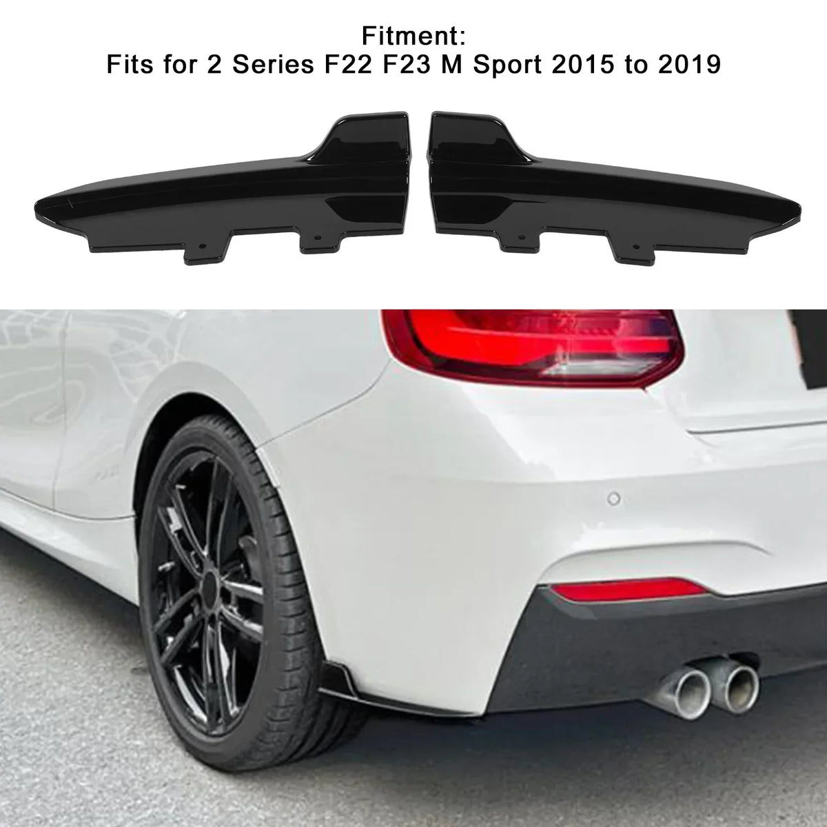 For BMW 2 Series F22 F23 Rear Side Bumper Spoiler Lip Splitter