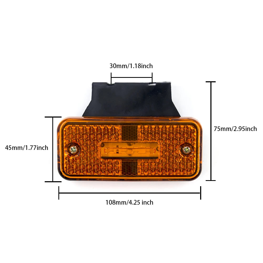 4PCS 12V 24V Side Marker External Squarde Warning Tail