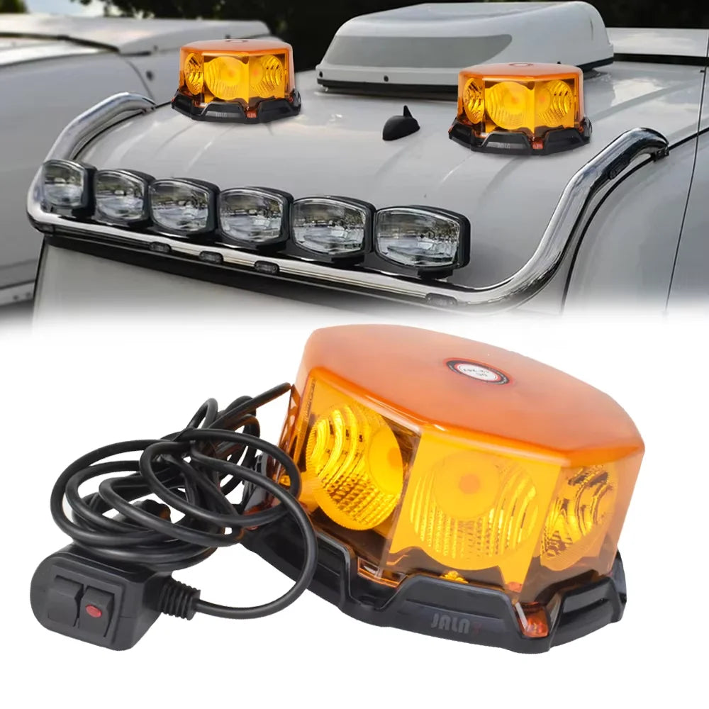 For Construction 1PCS Cob Rooftop Strobe Beacon Magnetic Base