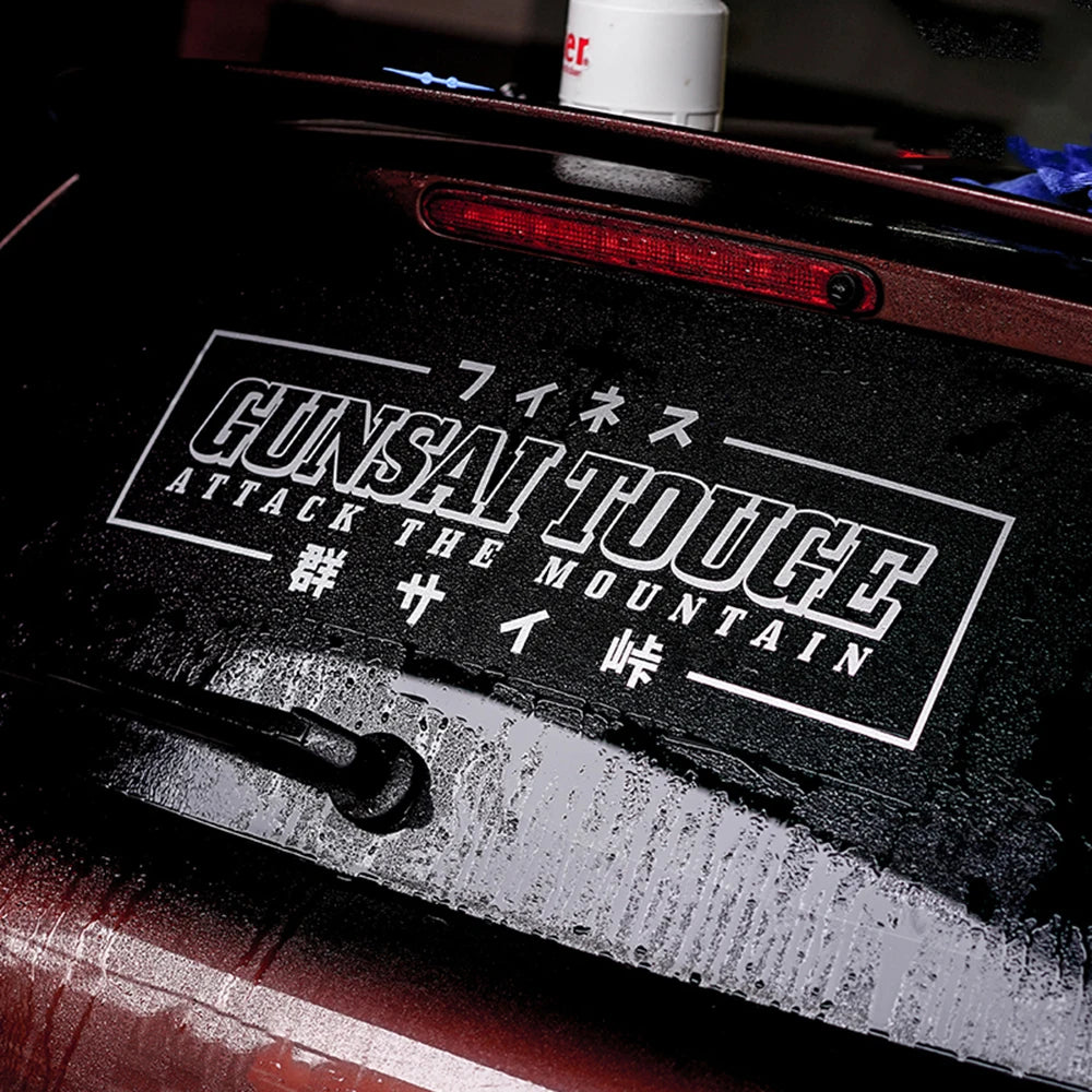 Gunsai Touge Rear Windshield Sticker Reflective Racing Decor