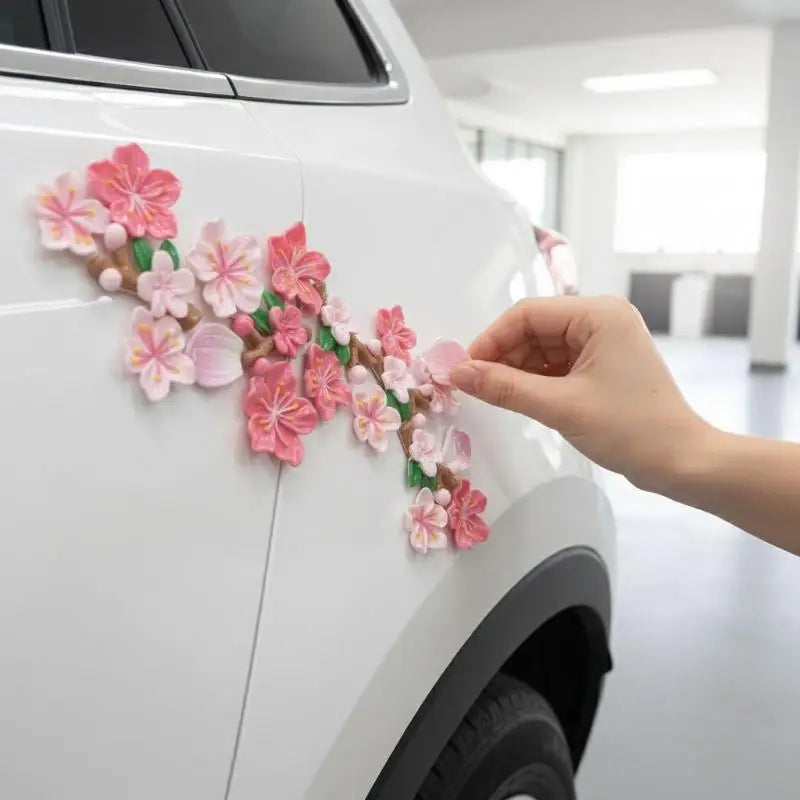 24 32PCS 3D Cherry Blossom Sticker Covers Scratches Rear