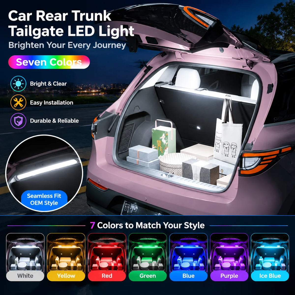 For Geely EX2 Proton e.MAS 5 Colors Rear Trunk Tailgate Interior