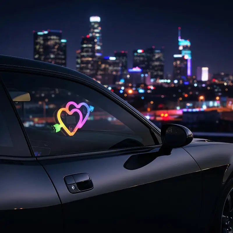 Solar Powered Interior Neon Set Heart Design Ambient Lighting