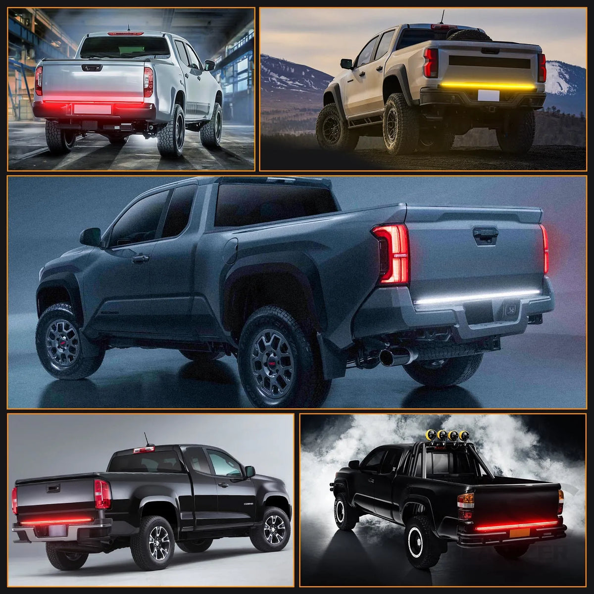 For Pickup 48 Truck Strip Tailgate Bar Reverse Brake Turn Signal