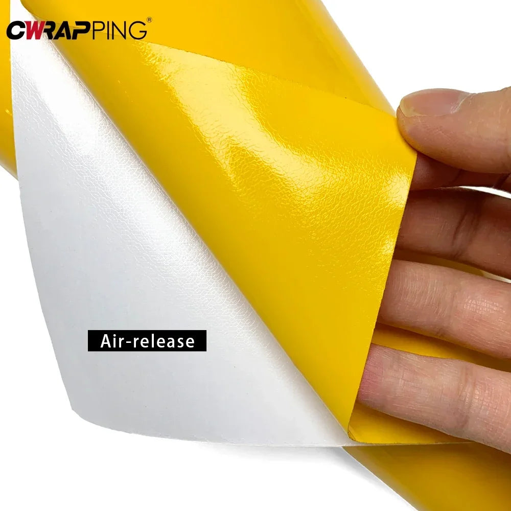 Sticker Vinyl Wraping Glossy Wrap Waterproof Adhesive Yellow