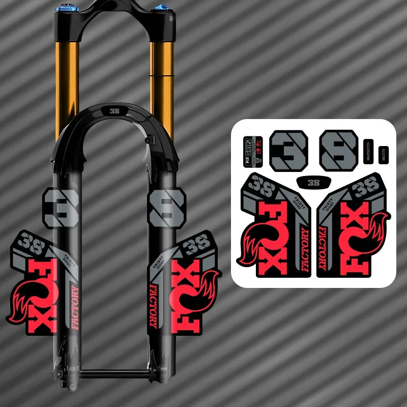 F38 Mountain Bike Fork Sticker Set 8PCS Front Vinyl