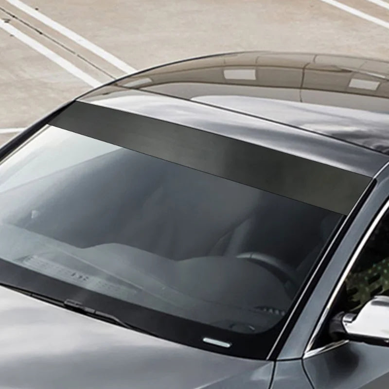 130x20cm Windscreen Sun Strip Sticker Matte Black Front