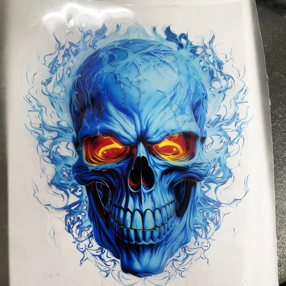 Skull Burning Soul Stickers Cool Creative Body Bumper Scratch
