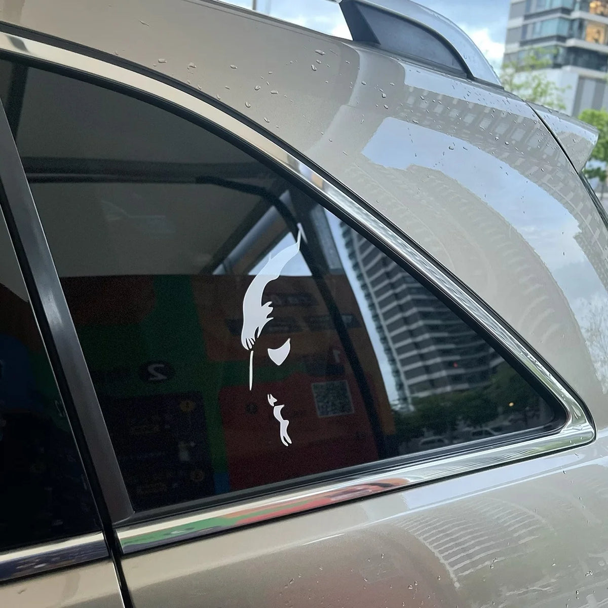 Pair Hollow Hero Mask Profile Vinyl Side Window Sticker