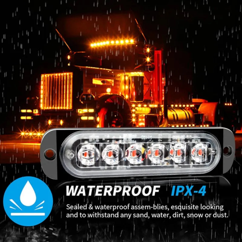 Waterproof 6leds Strobe Fixed Flash 12V 24V
