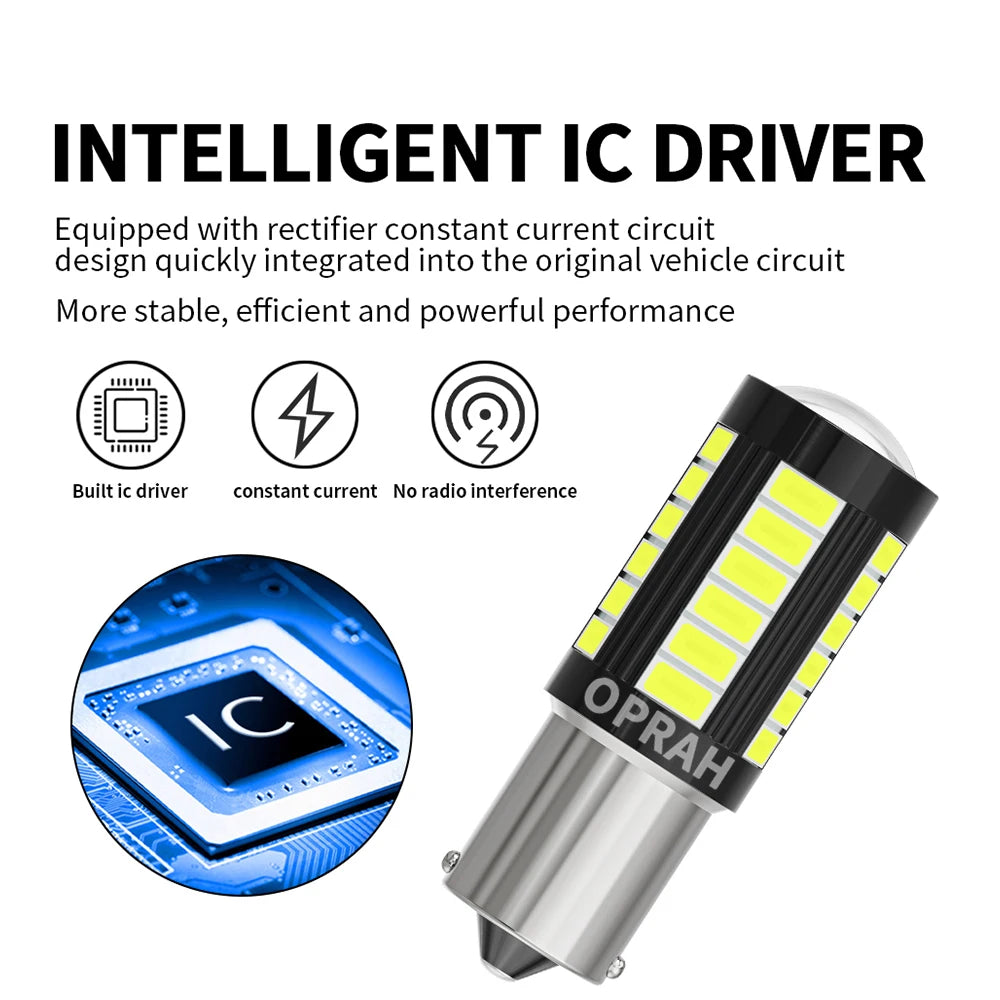 10PCS Truck Signal 12V 24V Canbus bau15s py21w P21W