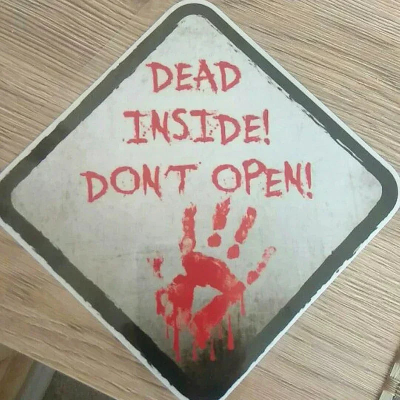 Dead Inside Dont Open Outdoor Sticker Walking Zombie Reflective