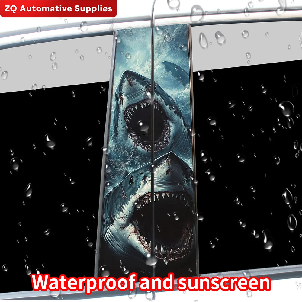 Huge Shark Megalodon Stickers b-pillar Vinyl Decals Door Pillar