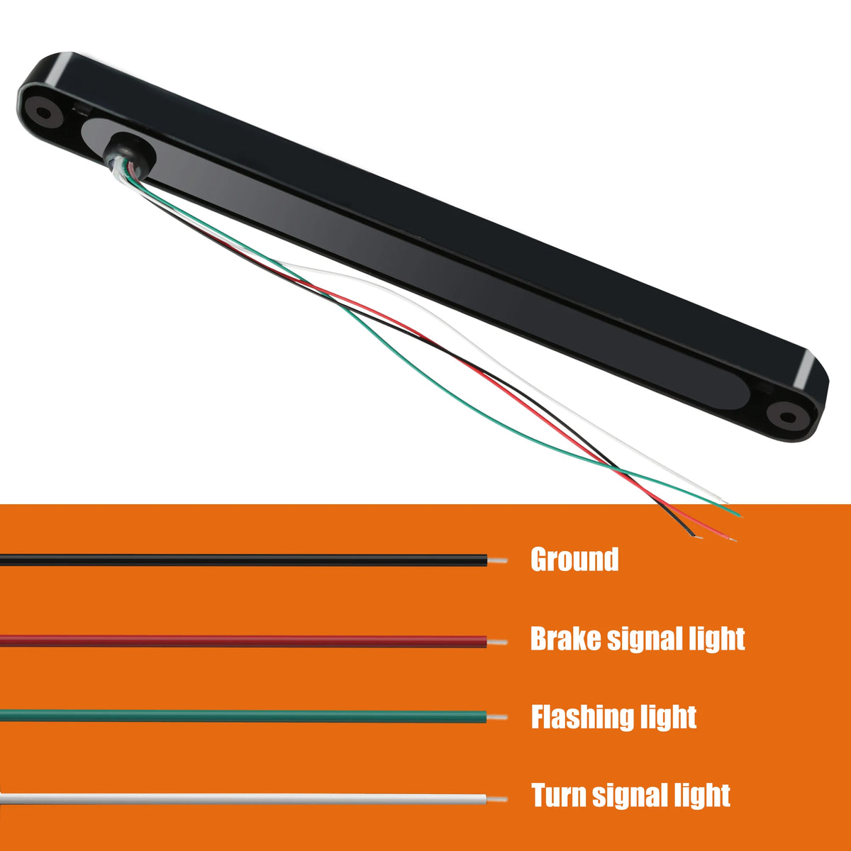 4PCS Red 12-24v Trailer Bar Brake Sequential Flow Signal