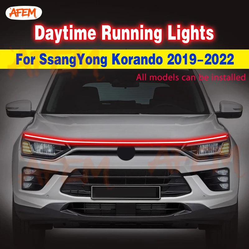 For Ssangyong Korando 19-22 LED Hood Strip Flexible Drl Daytime