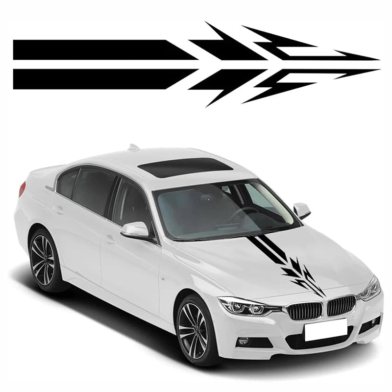 1PCS Hood Stripe Sticker Racing Body Pvc Exterior