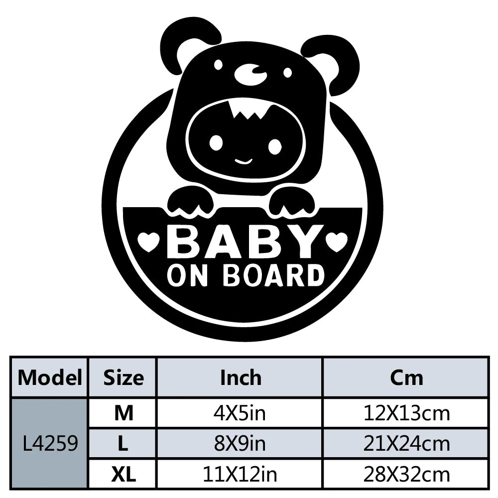 Art Design Baby On Boaro Exterior Fashion Cartoon Sticker