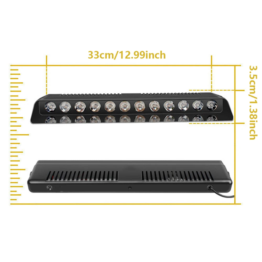 For 4" 2PCS Amber White 12LED Traffic Advisor Dash Strobe Bars