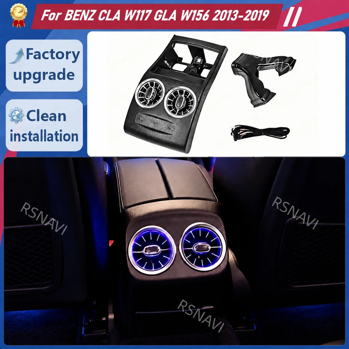 For Mercedes-Benz Cla W117 Gla W156 Rear Turbine A C Vents