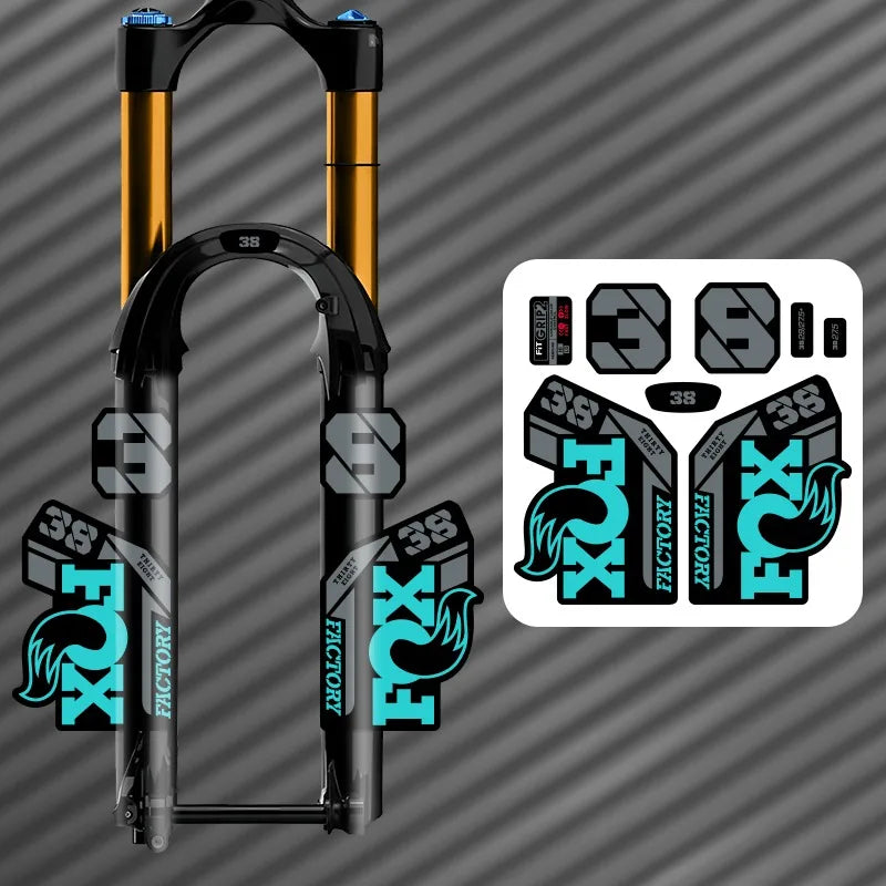 F38 Mountain Bike Fork Sticker Set 8PCS Front Vinyl
