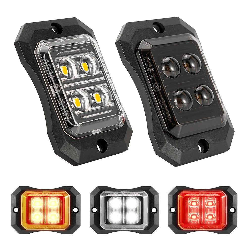 12 Truck Side Marker Strobe Flash Warning 12-24v Waterproof