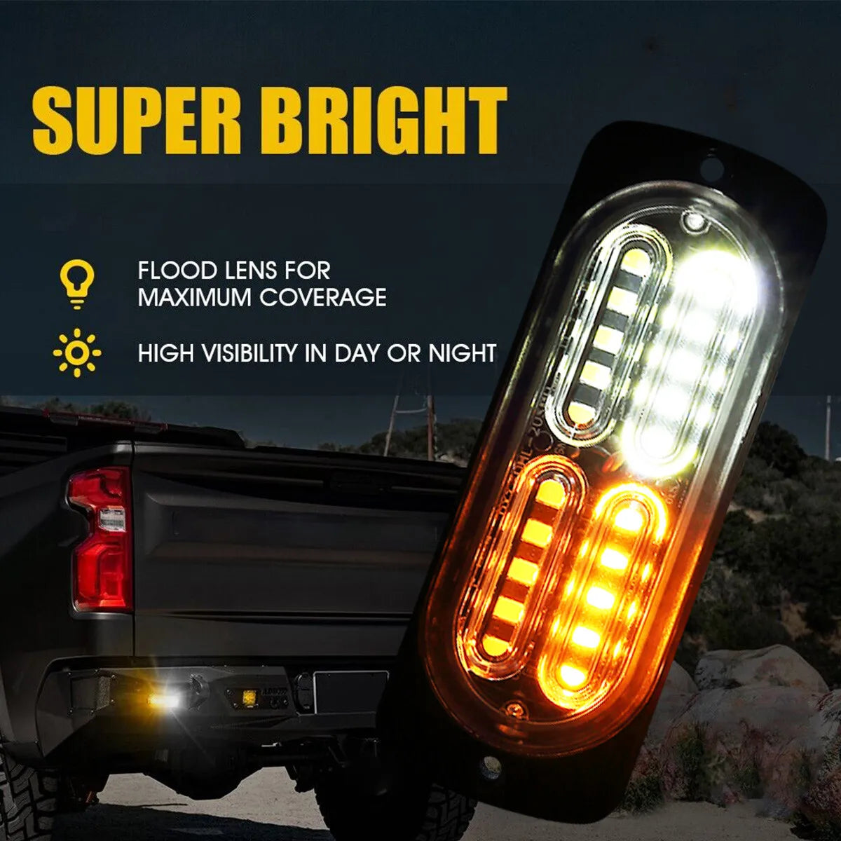 Ultra Slim Strobe 12-24v Sync Flashing Warning Beacons Amber