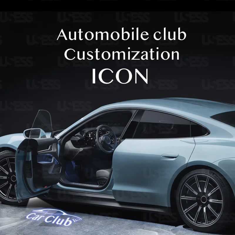 For BMW Audi Benz Porsche Tesla Welcome Icon Customized Glass