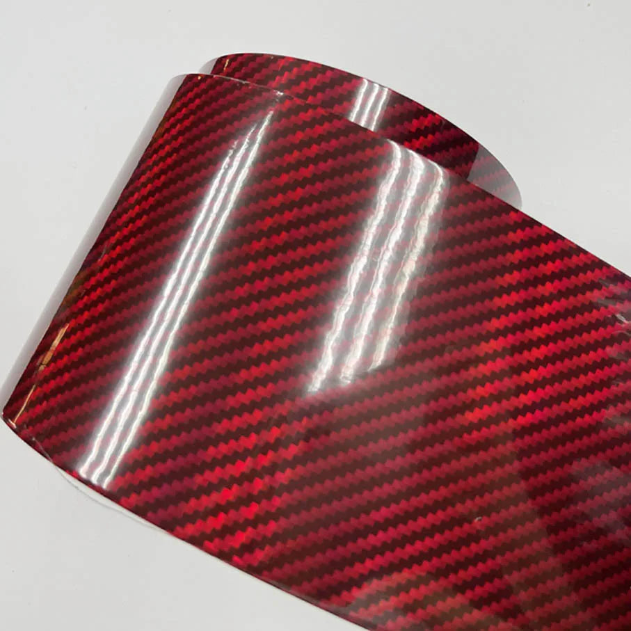 Super Glossy 10CM Width Red Holographic Carbon Fiber Vinyl