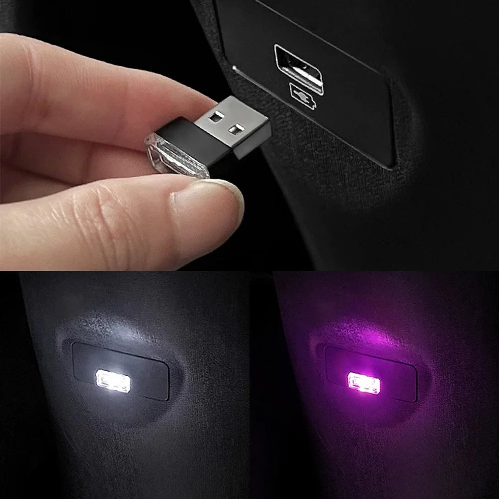2PCS USB Interior MINI Atmosphere Emergency Lighting Colorful