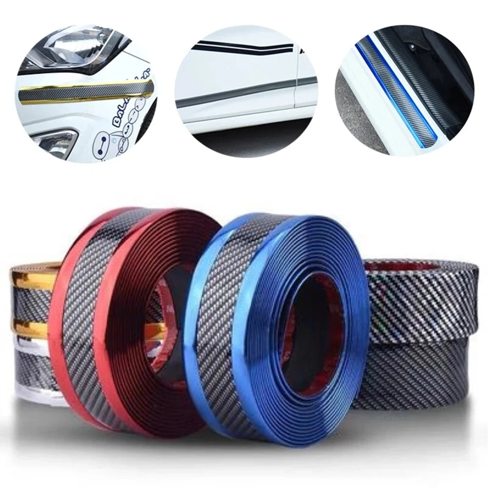 Stickers Anti Scratch Door Sill Protector Rubber Strip Carbon
