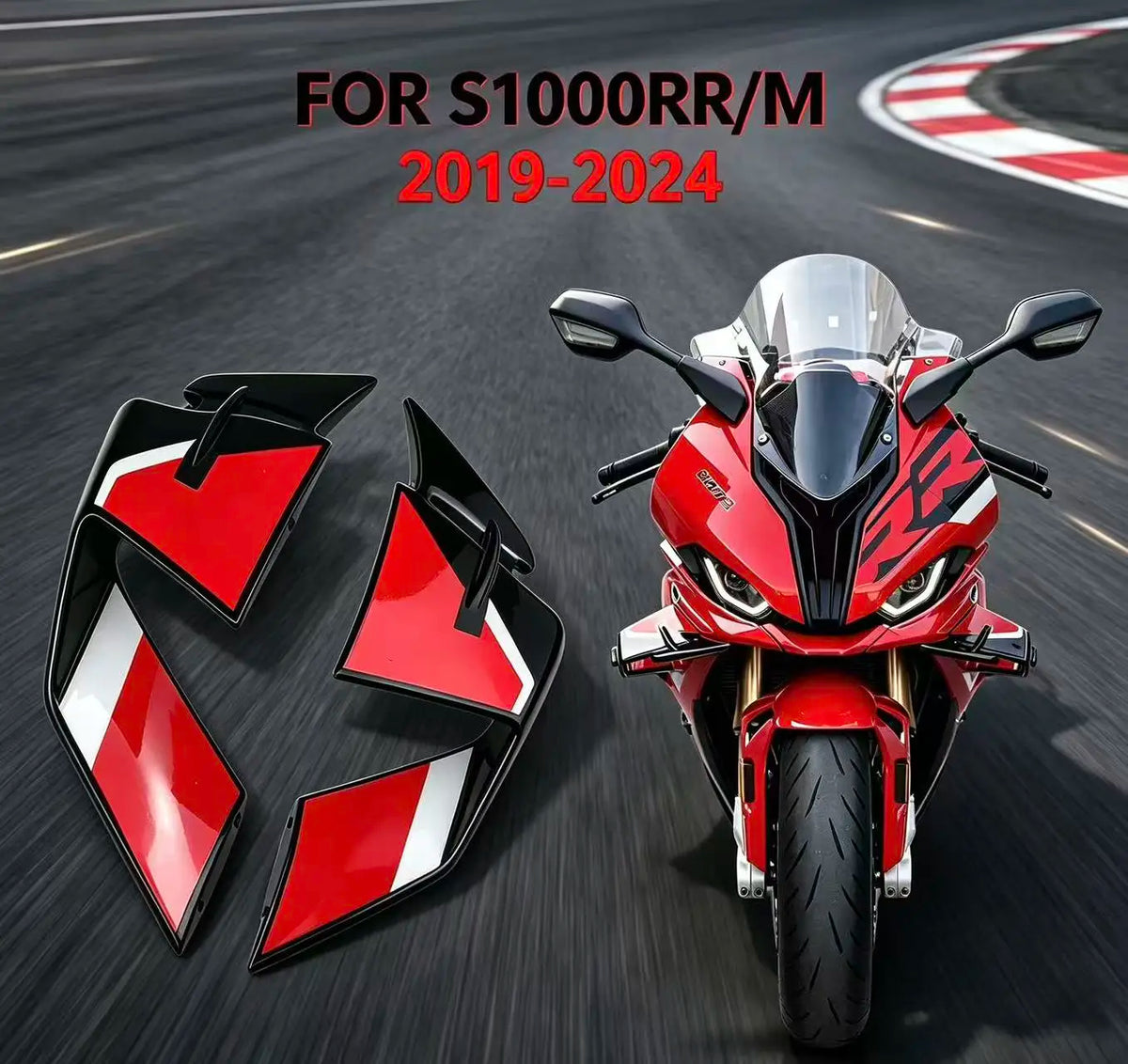 For BMW S1000RR M1000RR 2019–2024 Motorcycle Aerodynamic Winglet