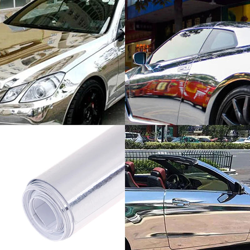Newest Stretchable Mirror Silver Gold Chrome Flexible Vinyl Wrap