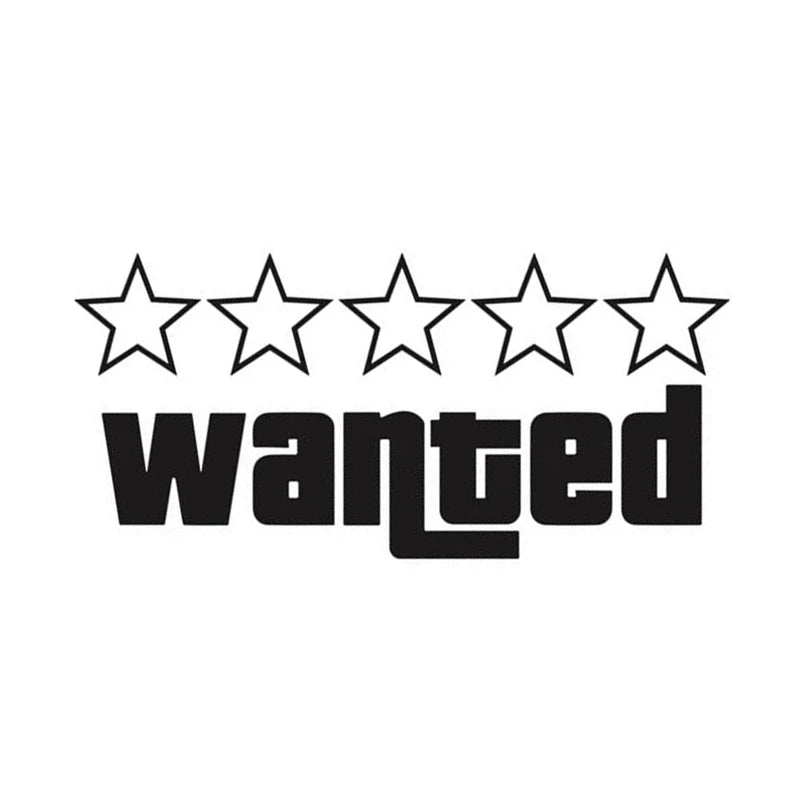 9CM Wanted Reflective Laser Sticker 3D Decals Decal