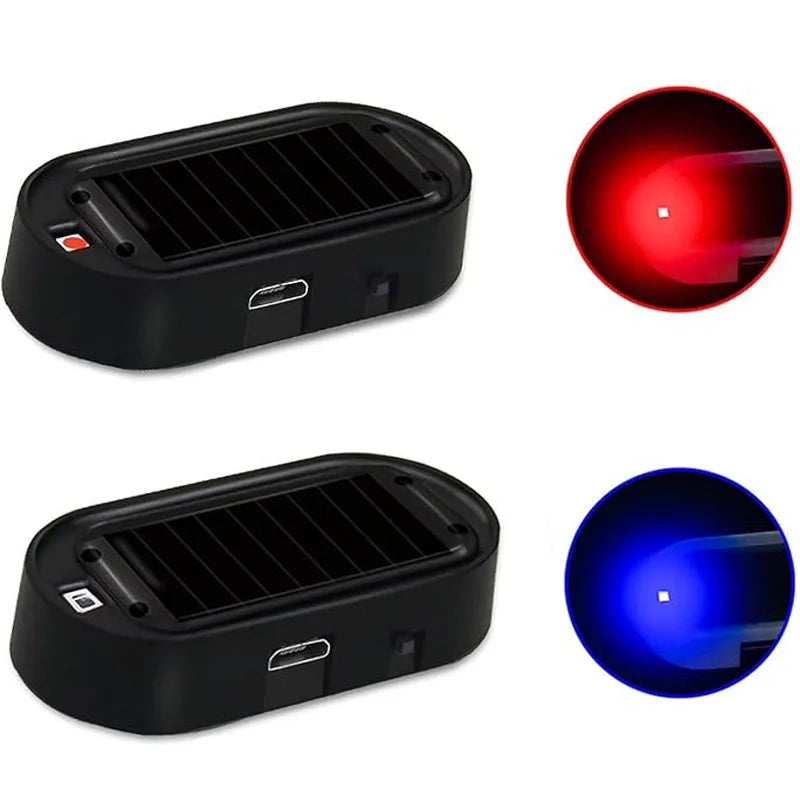 Solar Power Simulated Dummy Alarm Warning Anti Theft Flashing