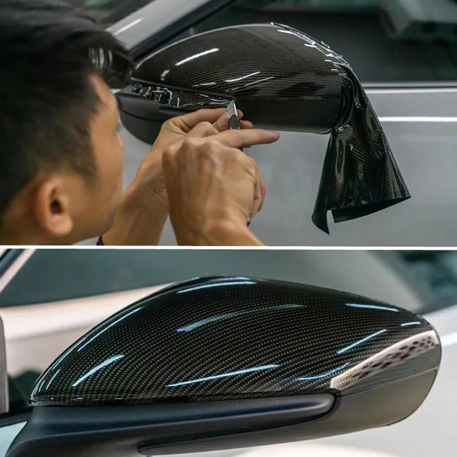 For Vehicles Adhesive 9D Carbon Fiber Vinyl Film Glossy Sticker