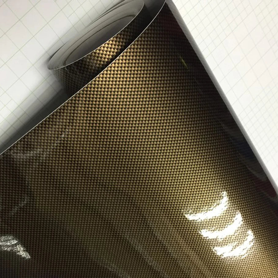58x152cm Gold Square 2D Sticker Carbon Fiber Film Vinyl
