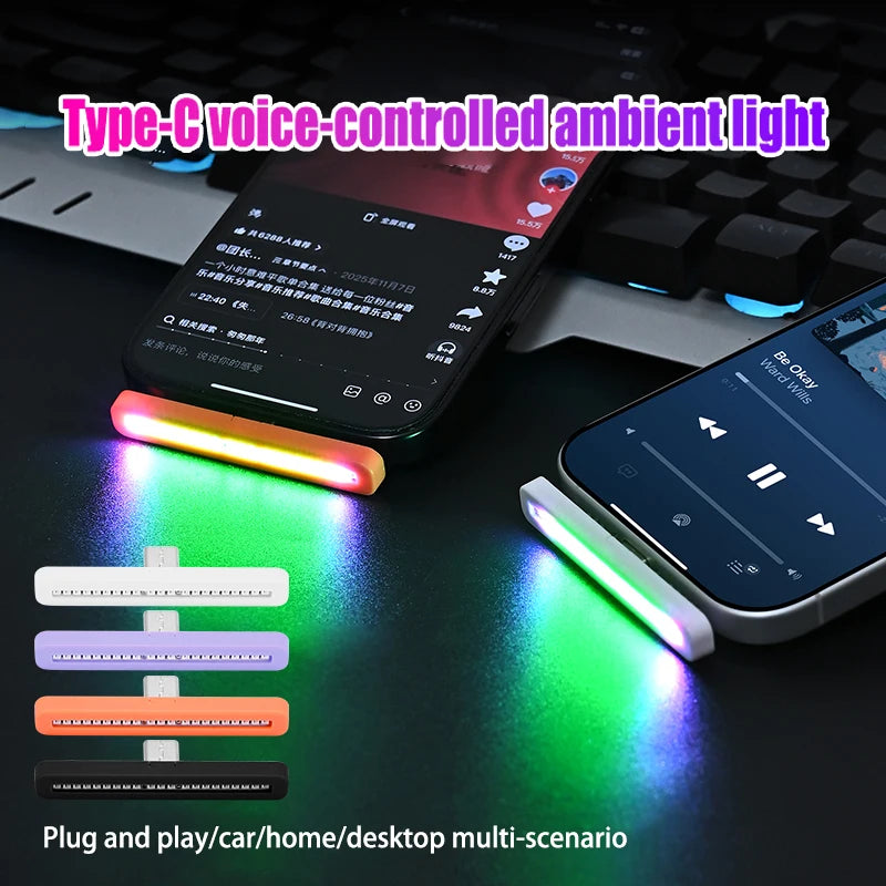 Ambient Lighting type-c Plug Play Voice Control Rhythm Function