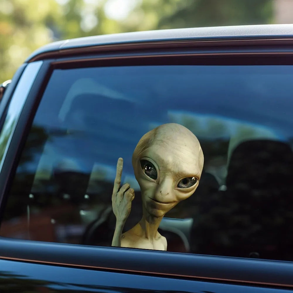 1PC Alien Waving Stickers Window Waterproof Vinyl Decals Durable