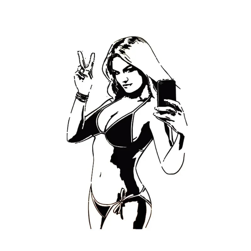 Charming Lovely Taking Photo Girl Popular Fashion Vinyl Decal