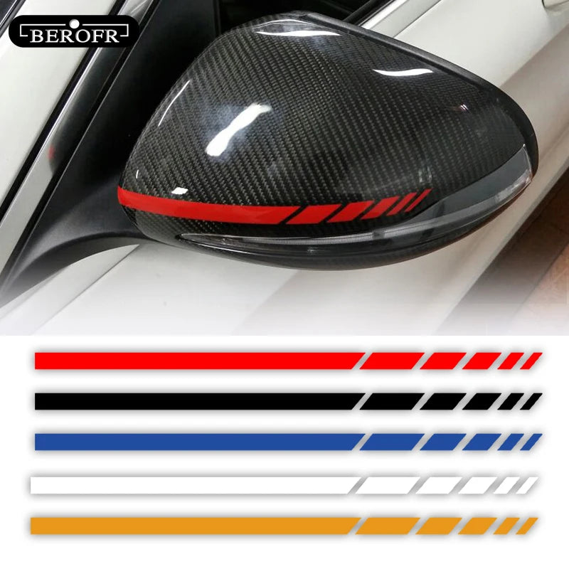 Sets 4PCS Stripe Stickers Black Silver 0.7cm Vinyl Decals