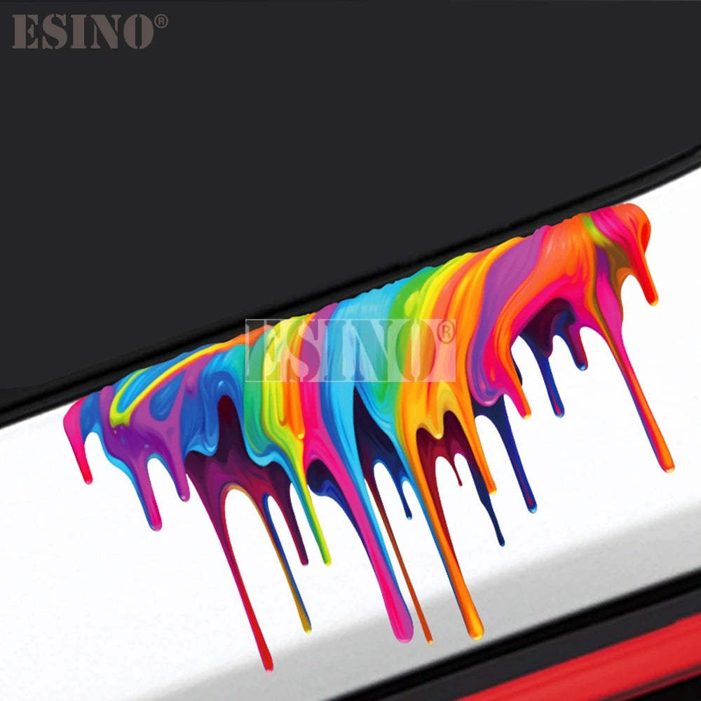 Creative Colorful Rainbow Fluid Paint Pvc Adhesive Decal