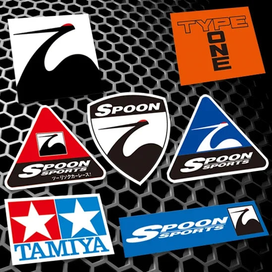 For Spoon Sports Vinyl Decals Locomotive Motorcycle Modified