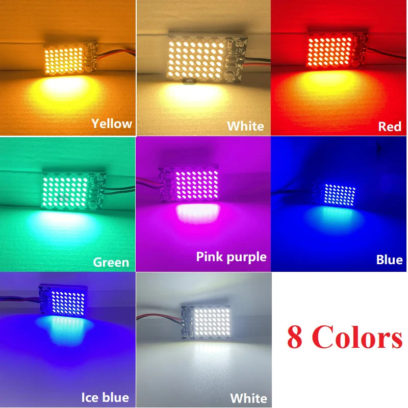 1PCS dc12v-24v 48SMD Warm White T10 ba9s Festoon W5W