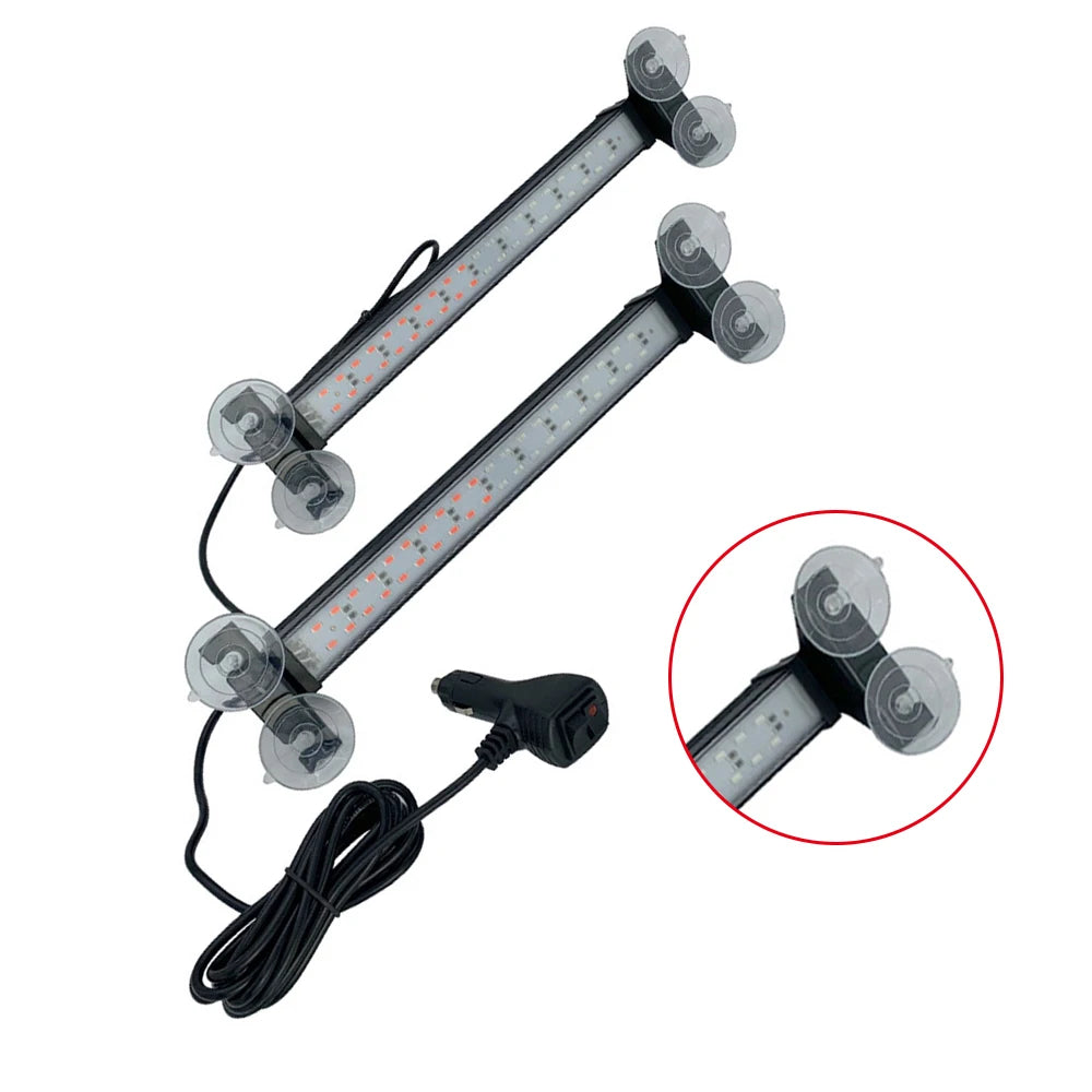 1PC 12v-24v 2x40led One Two Windshield Suction Cup Flashing